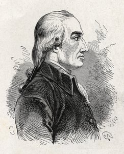 Retrato de Joseph Black (1761 - 1799), físico e químico britânico (descoberta da magnésia) - em "Album of Science; cientistas ilustres; Grandes descobertas" 1896. de French School