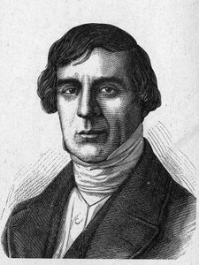 Retrato de Jules Barthelemy Saint - Hilaire Saint Hilaire (Saint Hilaire) (1805 - 1895), estudioso e político francês - no "Album de la Science; cientistas ilustres; Grandes descobertas" 1896. de French School