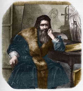 Retrato de Leonardo da Vinci (Leonardo da Vinci) (1452-1519). de French School