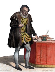 Retrato do senhor Michel Eyquem de Montaigne (1533-1592), escritor francês. de French School