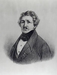 Retrato de Louis Jacques Daguerre (1787-1851) de French School