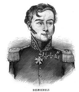 Retrato de Louis Alexis Desmichels, general francais (1779-1845). Gravura em "Les Illustrations De L