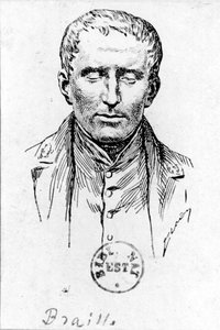 Retrato de Louis Braille (1809-1852) de French School