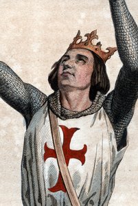 Retrato de Luís IX da França (Saint Louis) (1214-1270), rei da França. de French School