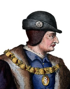 Retrato de Luís XI da França (1423-1483), rei da França. de French School