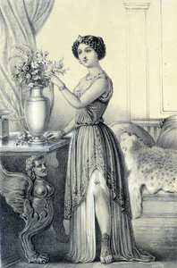 Retrato de Mademoiselle de Fontenay ou Teresa (Theresa ou Terezia) Cabarrus, conhecida como Madame Tallien (Talien) - in "Galerie historique de la Revolution francaise" de Albert Maurin de French School