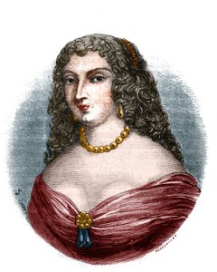 Retrato de Mademoiselle de la Fayette (Louise de La Fayette 1618-1665) mestra em título mas sem funções do rei Luís XIII viu a impotência do senhor" Gravação em "Histoire des papes-kings-queens-et-empereurs a travessa les séculos" por Mau de French School