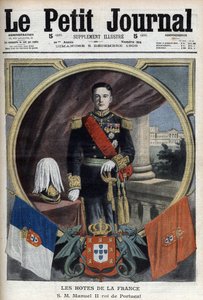 Retrato de Manuel II Rei de Portugal (1889-1932) durante a sua visita a Paris - "Le Petit Journal" de 5 de Dezembro de French School