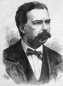 Retrato de Manuel Pardo (1834-1878), Presidente do Peru de 1872 a 1876. Gravura em "Le Monde Illustré" n°1132 de 7 de dezembro de 1878. de French School