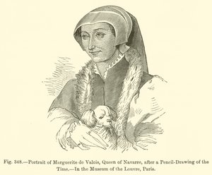 Retrato de Marguerite de Valois, Rainha de Navarra (gravura) de French School
