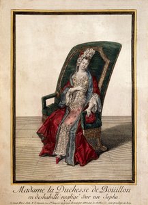 Retrato de Marie Anne Mancini (gravura do século XVIII) de French School