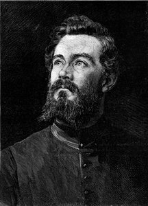 Retrato de Michel Alexandre Debaize (Abbe Debaize) (1845-1879), religioso e viajante francês. Gravura em "Le Monde Illustré" n°1194 de 14 de Fevereiro de 1880. de French School