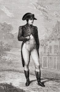 Retrato de Napoleão Bonaparte, da História da Revolução Francesa por Louis Blanc de French School