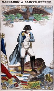 Retrato de Napoleão Bonaparte em St. Helena. Imagem de Epinal de French School