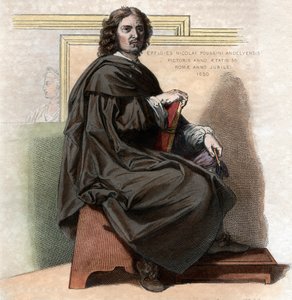Retrato de Nicolas Poussin (1594-1665), pintor francês. de French School