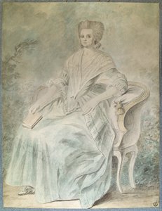Retrato de Olympe de Gouges (viúva Aubry também conhecida como Marie Gouze) (Madame Aubry) (1748-1793) feminista, política e mulher de letras. Aquarela anónima do século XVIII. Dim. 0,21x 0,28 m. Paris, Museu do Louvre de French School