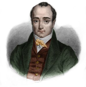 Retrato de Paul Jean Pierre Sauzet (1809-1876), político francês. em "LIBRE DES PERSONERS" de Louis de Cormenin Timon. 1842. Coleção privada. de French School