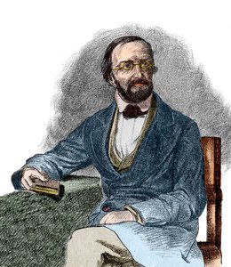 Retrato de Peter Gustav Dirichlet (1805-1859), matemático alemão. século 19. de French School