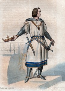 Retrato de Filipe II Augusto (1165-1223), rei da França. de French School