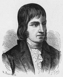 Retrato de Philippe Lebon (1769 - 1804), engenheiro e químico francês (inventor da iluminação a gás) - no "Album de la Science; cientistas ilustres; Grandes descobertas" 1896. de French School