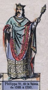 Retrato de Philippe VI da França, conhecido como Philippe de Valois (1294-1350) (dinastia dos Capetianos). Ilustração do final do século XIX. de French School
