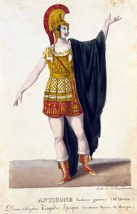 Retrato de Prosper Derivis (1808-1880) no papel de Antígona na tragédia lírica "Olympia" de Gaspare Spontini (1774 - 1851) compositor italiano. de French School