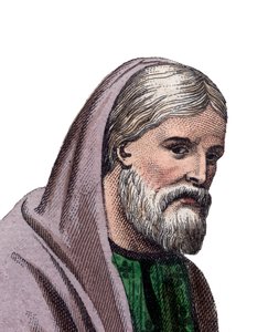 Retrato de São Gregório de Tours (538-594), historiador francês e bispo de Tours. de French School
