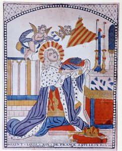 Retrato de Saint Louis em oração de French School