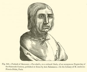 Retrato de Sannazar (gravura) de French School