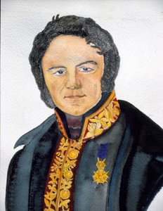 Retrato de Stendhal em traje de cônsul - pintura de S.Valérie de French School