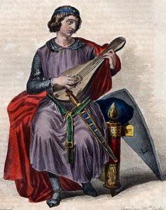 Retrato de Teobaldo I (1201-1253), Conde de Champagne (como Theobald IV) desde o nascimento e Rei de Navarra de 1234. de French School