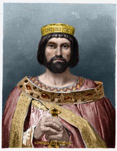 Retrato de Thierry I (? - 533), Rei da Austrália - em "Histoire des Francais" de Lavallee, gravura, sd. de French School