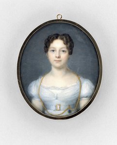 Retrato de uma Mulher, c.1819 (aquarela em marfim de French School