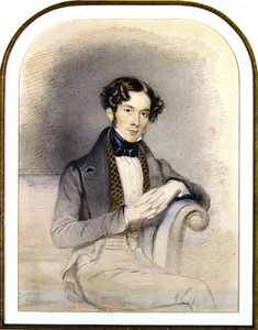 Retrato de um Jovem Cavalheiro (aguarela sobre papel) de French School