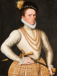 Retrato de um nobre francês desconhecido, 1560-9 de French School