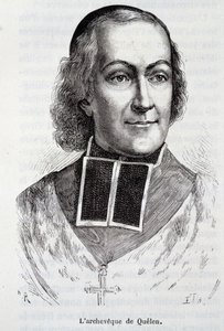 Retrato do Archeveque Hyacinthe Louis de Quelen (1778 - 1839), prelado em “” L&39;Histoire de France ”” de Henri Martin de French School