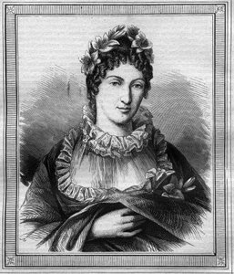Retrato da Duquesa de Angouleme Marie Therese Charlotte da França conhecida como Madame Royale (1778-1851) Gravura no "Histoire des Papes-Rois-Queen and Empereurs a travessa les centuries" de Maurice Lachatre de French School