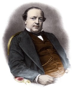 Retrato do advogado francês Charles Alexandre Lachaud (1818-1882) - Gravura da colecção privada do século XIX de French School