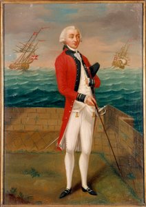 Retrato do Cavaleiro de Favray (1706-1791) oficial das galeras de Malta Pintura da Escola Francesa. Paris do século XVIII, museu da Legião d