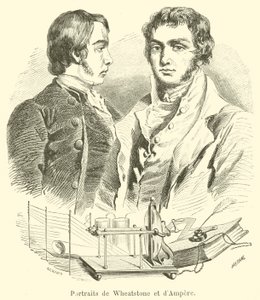 Retratos de Wheatstone e d&39;Ampere de French School