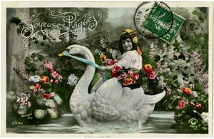 Cartão postal: Feliz Páscoa (papel impresso) de French School
