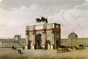 Cartão postal do Carrossel Arco do Triunfo, Paris de French School