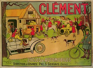 Cartaz publicitário Ciclos e automóveis Clement, Pré Saint-Gervais, 1906