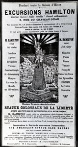 Publicidade em Cartazes Excursões Hamilton, c.1890 de French School