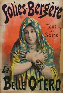 Propaganda de cartaz La Belle Otero no Folies Bergere, c.1892-94