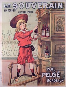 Cartaz publicitário Le Souverain, vinho tónico francês feito por Paul Pelge
