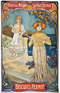 Cartaz publicitário Pernod biscoitos, 1897