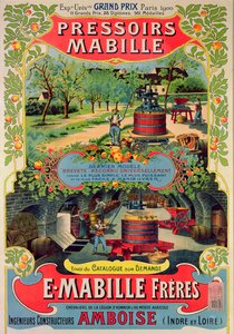 Cartazes publicitários Prensas Mabille, na Exposição Universelle, Paris, 1900