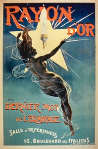 Poster publicidade rayon dOr Iluminação, Paris