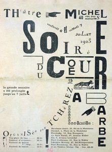Poster publicidade Soiree du Coeur um Barbe no Teatro Michel 6 e 7 de julho de 1923